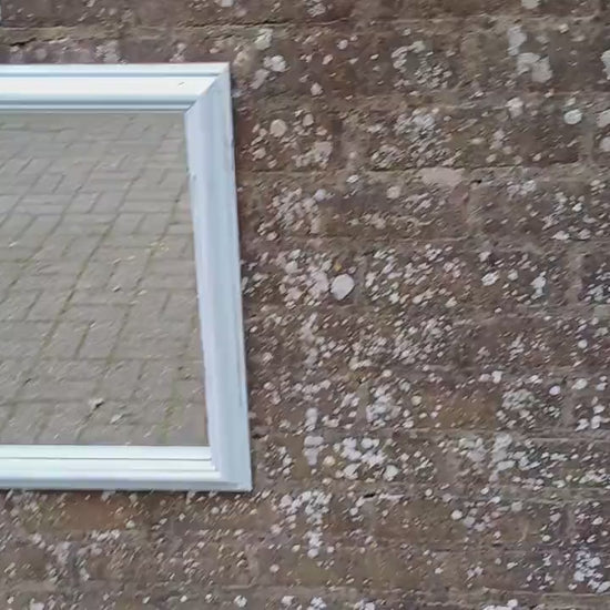 Vintage Painted Wooden Mirror in Farrow and Ball Light Blue