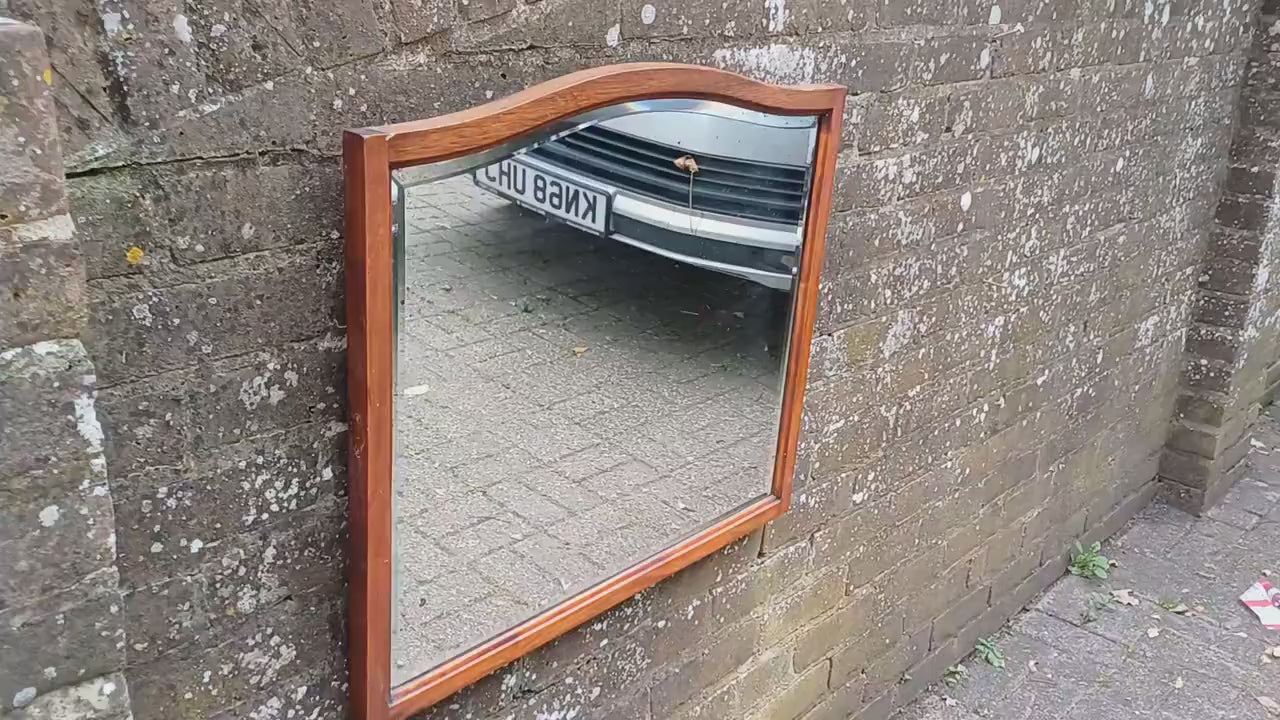 Vintage Shaped Mahogany Early 20th Century Wall Mirror