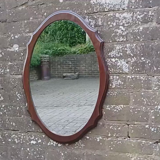 Vintage Teak Retro 70s Stag Shaped Decorative Wall Mirror