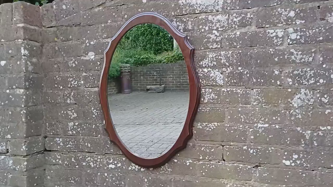 Vintage Teak Retro 70s Stag Shaped Decorative Wall Mirror