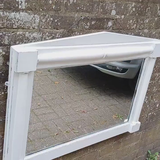 Vintage Victorian Painted Over Mantel Wall Mirror in Farrow and Ball White.