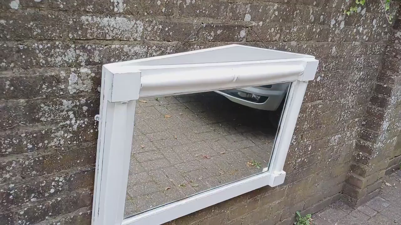 Vintage Victorian Painted Over Mantel Wall Mirror in Farrow and Ball White.
