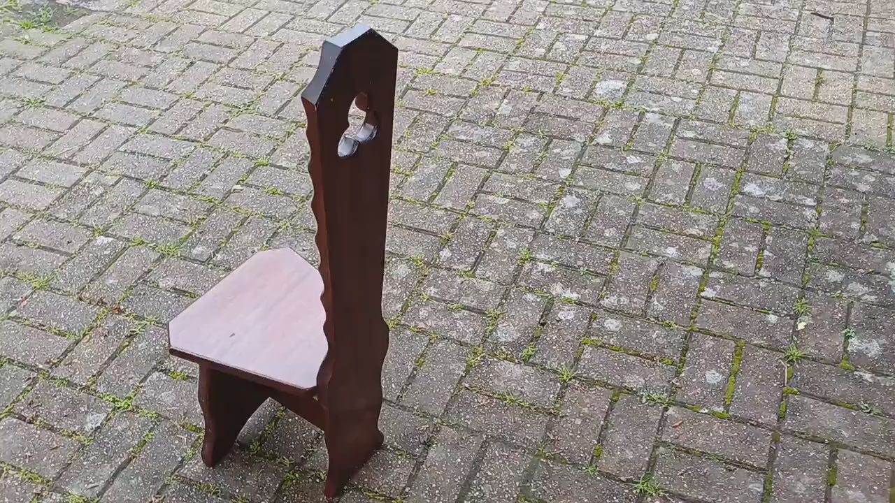 Quality Vintage 60s Spinning Chair Stool Solid Mahogany Very Sturdy.