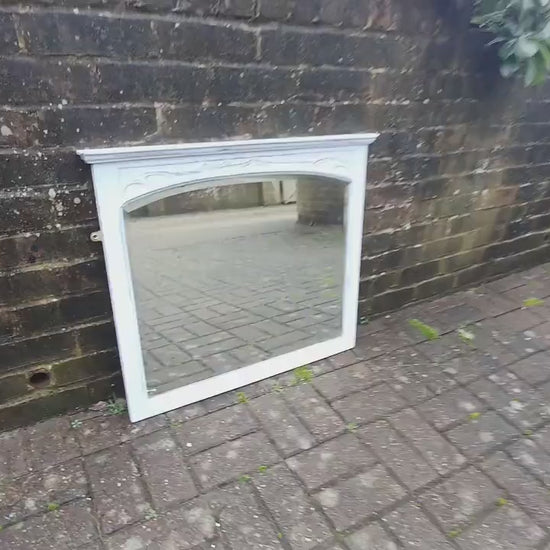 Vintage Painted Art Nouveau Wall Mirror in Farrow and Ball.
