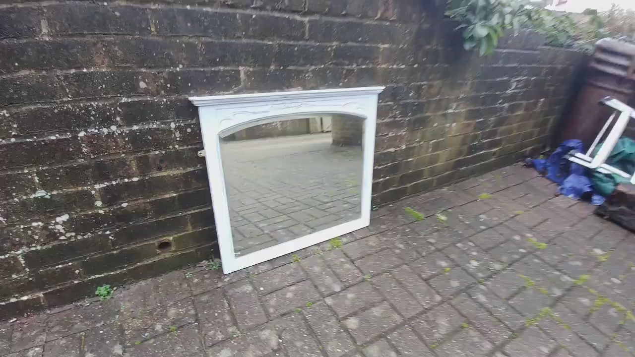Vintage Painted Art Nouveau Wall Mirror in Farrow and Ball.