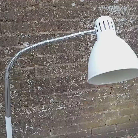Retro Style White and Chrome Standard Lamp PAT Tested