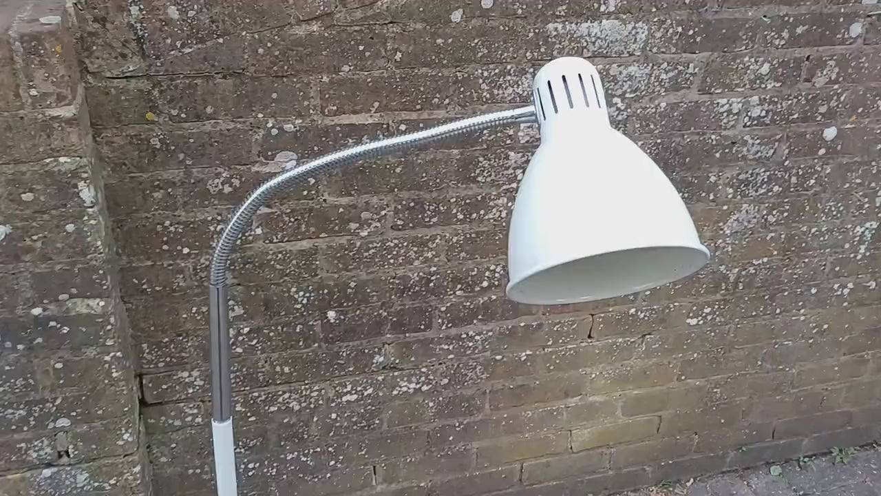 Retro Style White and Chrome Standard Lamp PAT Tested
