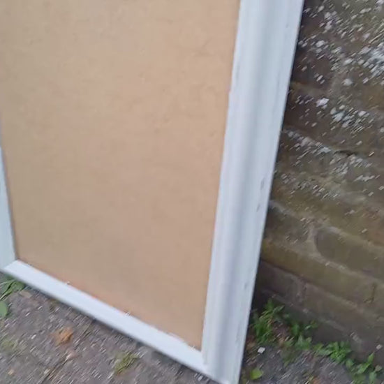 Pair of Huge Upcycled Painted Picture or Mirror Frames in Farrow and Ball Light Grey Ammonite