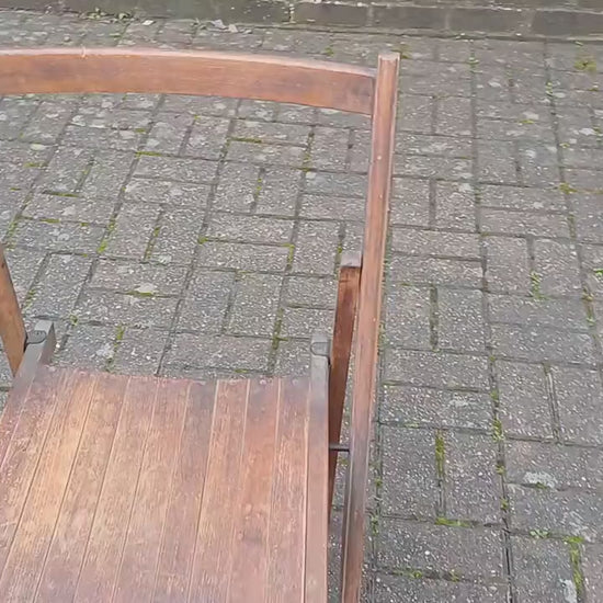 Pre-War Vintage Solid Beech Folding Chair Inside or Garden