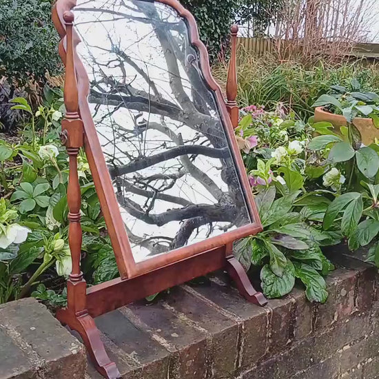 Large Vintage Mahogany Swing Dressing Table Mirror