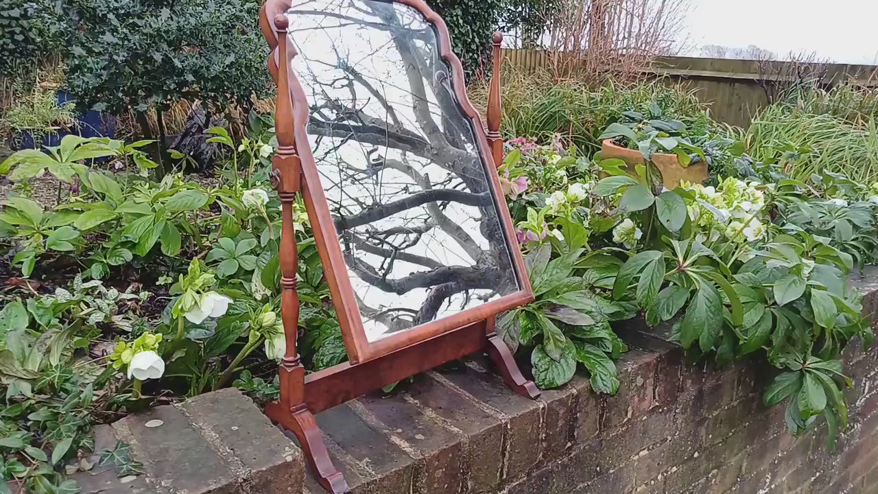 Large Vintage Mahogany Swing Dressing Table Mirror