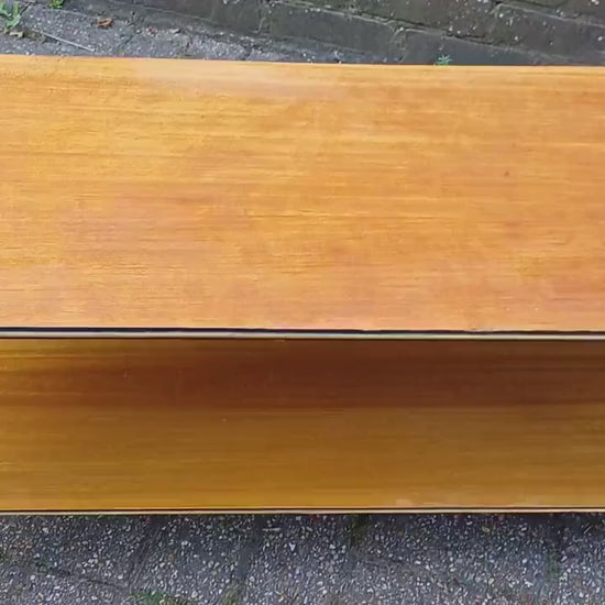 Vintage Retro 60s Two Tier Coffee Table TV/Media Stand Wood and Melamine.